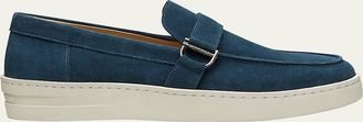 Stuart Weitzman Mens Hamptons Suede Buckle Loafers