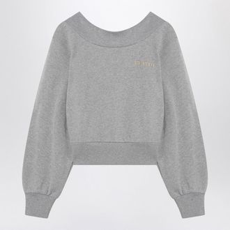 The Attico Das Attico Grey MSweatshirt in Elange/Beige mit Ausschnitt
