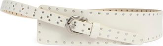 Vince Camuto Asymmetric Studded Edge Belt in Bone at Nordstrom Rack, Size X-Large