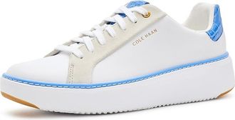 Cole Haan Grandpro Topspin Lightweight Womens Shoes White Leather/Azure Blue Crocodile Print Leather : 10.5 B - Medium