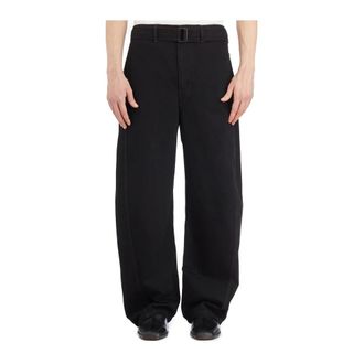 Christophe Lemaire Broeken, Heren, Zwart, L, Gedraaide Riem Broek