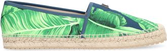 Dolce & Gabbana Mens Canvas Espadrilles Blue Calf Flat Shoes