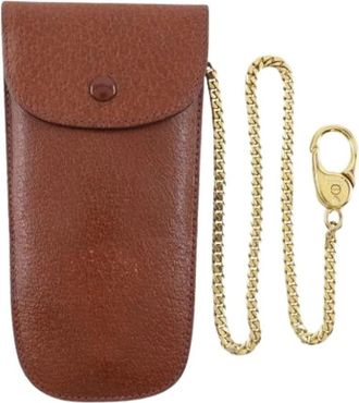 Gucci Pre-owned Leren Sleutelhanger - unisex - Vintage Accessoires - Bruin - ONE Size - Leer - Vintage