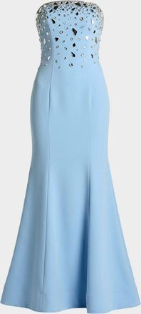 Mac Duggal Strapless Embellished Mermaid Gown
