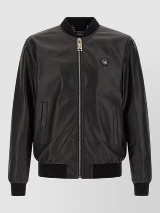 Philipp Plein billy bomber jacket ribbed collar cuffs hem pockets