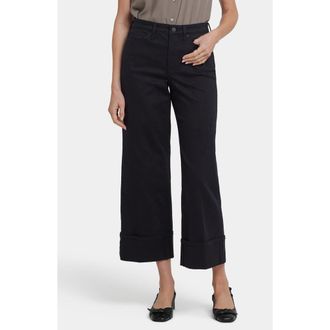 NYDJ Teresa Cuffed High Waist Ankle Wide Leg Jeans in Black at Nordstrom Rack, Size 18 (Similar To 14W)