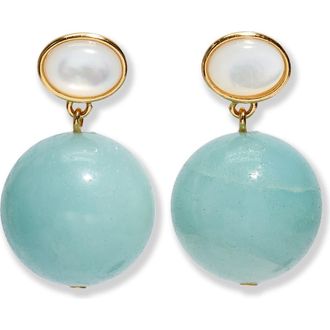 Lizzie Fortunato Cora Mother-of-Pearl Amazonite Drop Earrings in Amazonite Multi at Nordstrom
