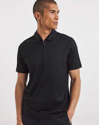 HUGO BOSS Paras Jersey Zip Neck Polo