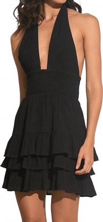 Elan Halter Mini Dress In Black