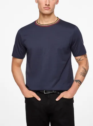 Paul Smith Mens Signature striped collar T-shirt