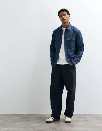 Mango overshirt in denim blu scuro