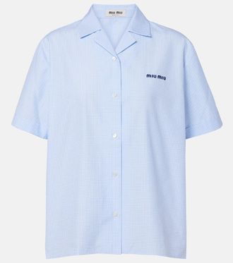 Miu Miu Camisa de popel&iacute;n de algod&oacute;n a cuadros Vichy