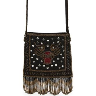 Valentino Garavani Small Nellc&ocirc;te Le Chat Beaded Crossbody Bag in Black Multi at Nordstrom