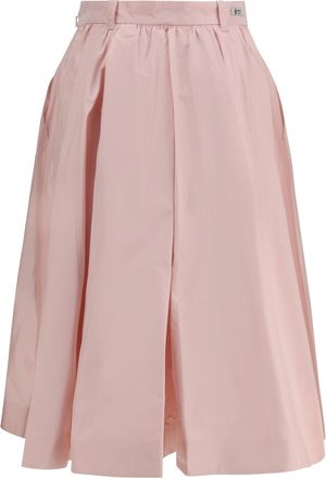 Prada Womens Long Silk Skirt Alabastro