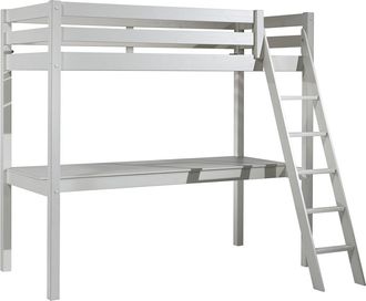 M&S Collection M&s - Cama Alta 90x200 Con Somier Y Escritorio Vipack Pino - Blanco
