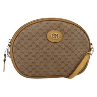 Gucci Pre-owned Micro GG Supreme Schoudertas - Dames - Vintage Schoudertas - Beige - ONE Size - Leer - Vintage