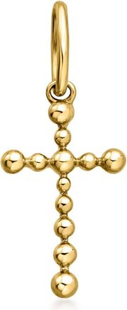 RS Pure by Ross-Simons Italian 10kt Yellow Gold Beaded Cross Charm