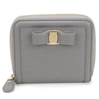 Ferragamo Gray Leather Wallet (Bi-Fold) (Pre-Owned)