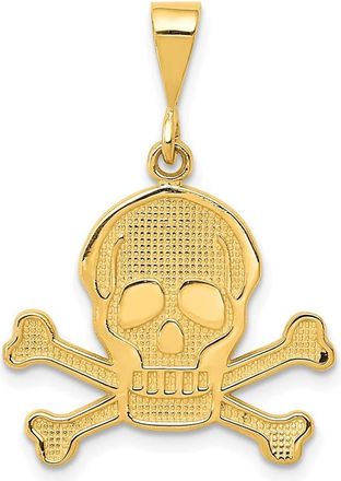 Diamond2Deal 14k Yellow Gold Skull Bones Pendant