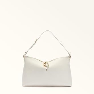 Furla Debby Borsa A Spalla L Panna Bianco Pelle Di Vitello Notte + Pelle Di Vitello Sidney Donna