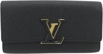 Louis Vuitton Pre-owned Long wallet (bi-fold) - Dames - Vintage Accessoires - Zwart - ONE Size - Leer - Vintage