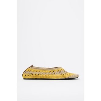 Bimba & Lola Crochet Ballerina Flats in Yellow at Nordstrom, Size 36