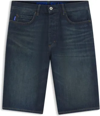 HUGO BOSS Straight-fit shorts in broken twill fabric