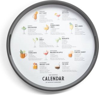 Demdaco Cocktail Calendar Serving Tray In Gray