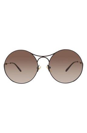 Chlo&eacute; 58mm Gradient Round Sunglasses in Burgundy Burgundy Brown at Nordstrom Rack
