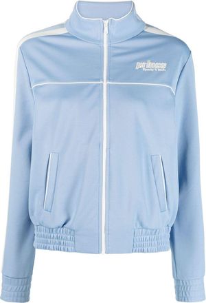 Sporty & Rich logo-embroidered track jacket - women - Polyester/Cotton - M - Blue