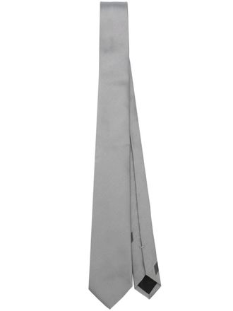 Ferragamo twill silk-satin tie - men - Silk/Wool/Acetate/Rayon - One Size - Grey