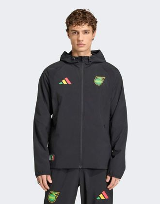 adidas adidas Performance - Jamaica x Bob Marley - Tiro - Giacca a vento nera con zip integrale-Nero