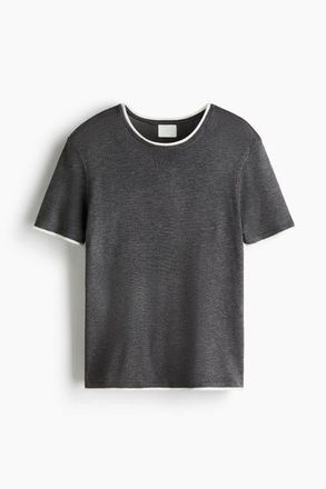 H&M Fine-knit Top in Dark Gray at Nordstrom, Size Xx-Small