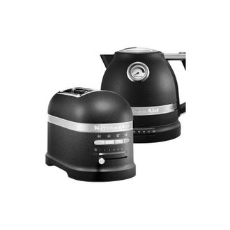 KitchenAid Kitchenaid - Artisan Cast Iron Black 2 Slot Toaster and Kettle Set