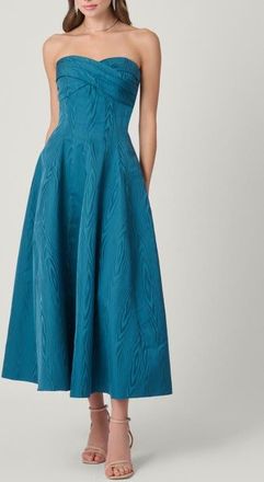 Shoshanna Midnight Moire Watson Dress in Topaz at Nordstrom, Size 12