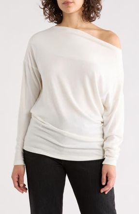 Renee C Brushed Knit Boat Neck Top in Ivory at Nordstrom Rack, Size X-Small
