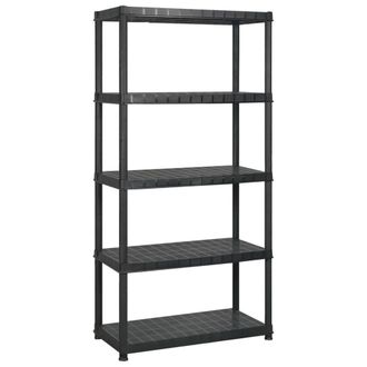 Berkfield Home Storage Shelf 5-Tier Black 170x40x185 cm Plastic | Size: 170 x 40 x 185 cm