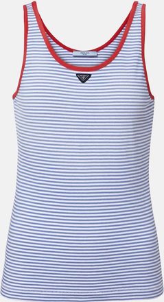 Prada Striped cotton jersey tank top