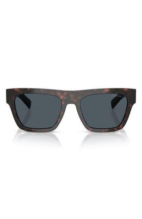 Prada 55mm Rectangular Sunglasses in Root Havana /Dark Grey at Nordstrom