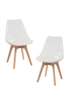 Regalos Miguel Regalos Miguel - Packs Sillas Comedor - Pack 2 Sillas Synk Transparente Asiento - Blanco