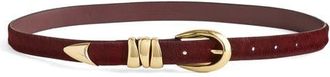 Madewell Triple Metal Keeper Genuine Haircalf Belt in Cabernet at Nordstrom, Size X-Large