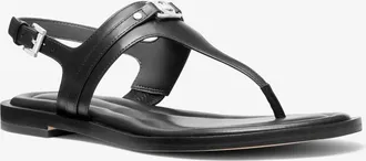 Michael Kors Mandy Leather T-Strap Sandal
