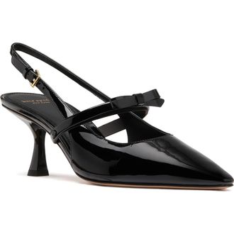 Kate Spade New York carolina pointed toe slingback mary jane pump in Black at Nordstrom, Size 8.5