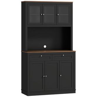 HOMCOM Alacena de cocina 100x40x180 cm negro