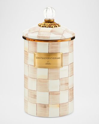 MacKenzie-Childs Mocha Check Large Canister