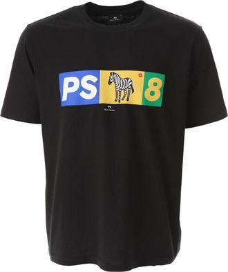 Paul Smith Zwart T-shirt met grafische print - Heren - T-shirts - Zwart - 2XL - Katoen - Tops