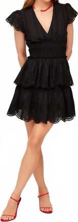 Fifteen Twenty Isla Embroidered Tiered Dress In Black