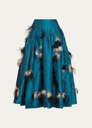 Ulla Johnson Angelique Embellished Cloque Midi Skirt