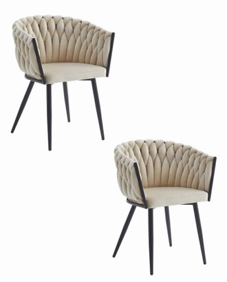 OEM Silla Orion - Terciopelo Beige / Patas Negras X 2