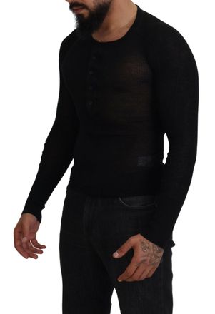 Dolce & Gabbana Mens Cashmere Button Cardigan Black